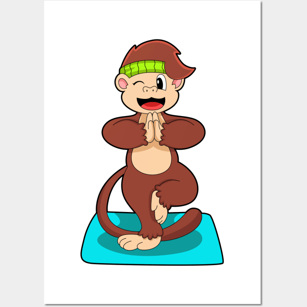 Monkey at Yoga in Standing Wall Art by Markus Schnabel